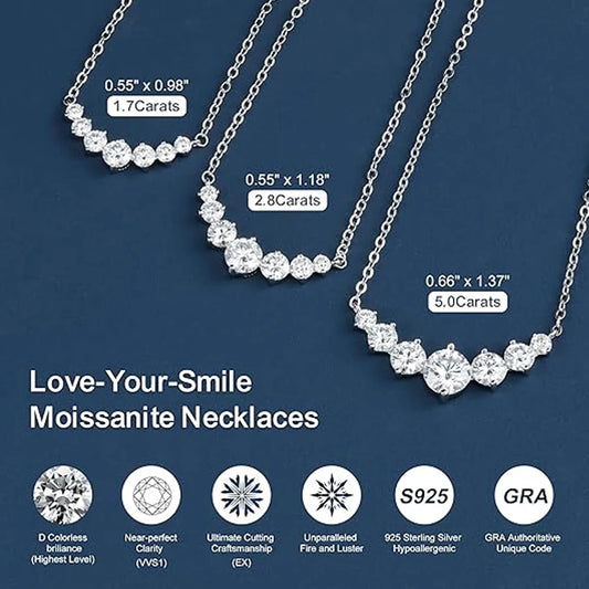 K.NOBSPIN Moissanite Wedding Necklace 925 Sterling Silver 18K White Gold Plated Certified Fine Jewelry | AlluCanFind