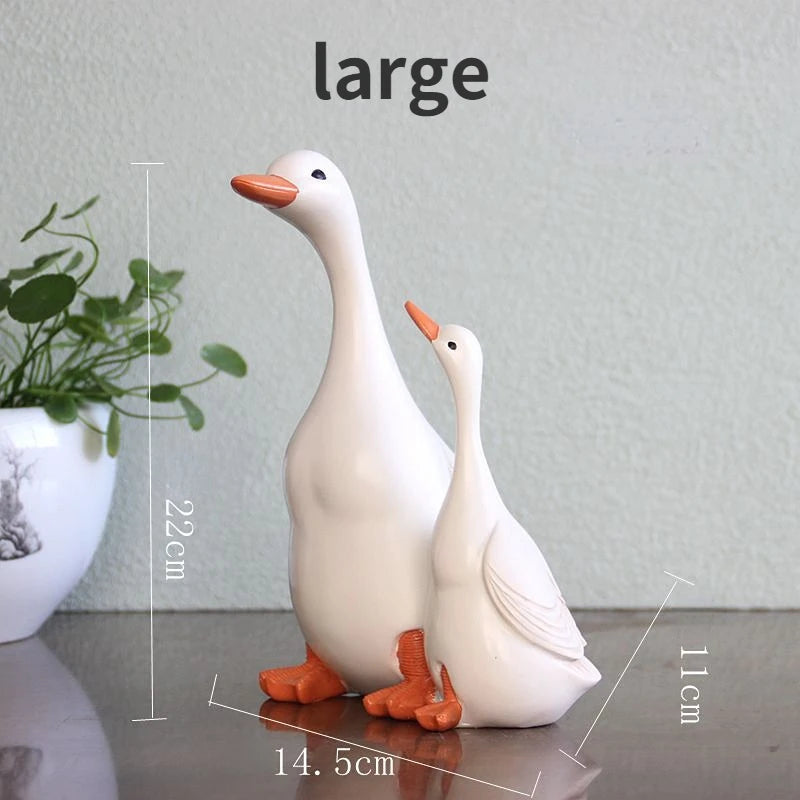 DIY Handmade Idyllic Simulation Resin Duck Animal Home Garden Courtyard Decoration Balcony Patio Decoration Garden Decor Statues