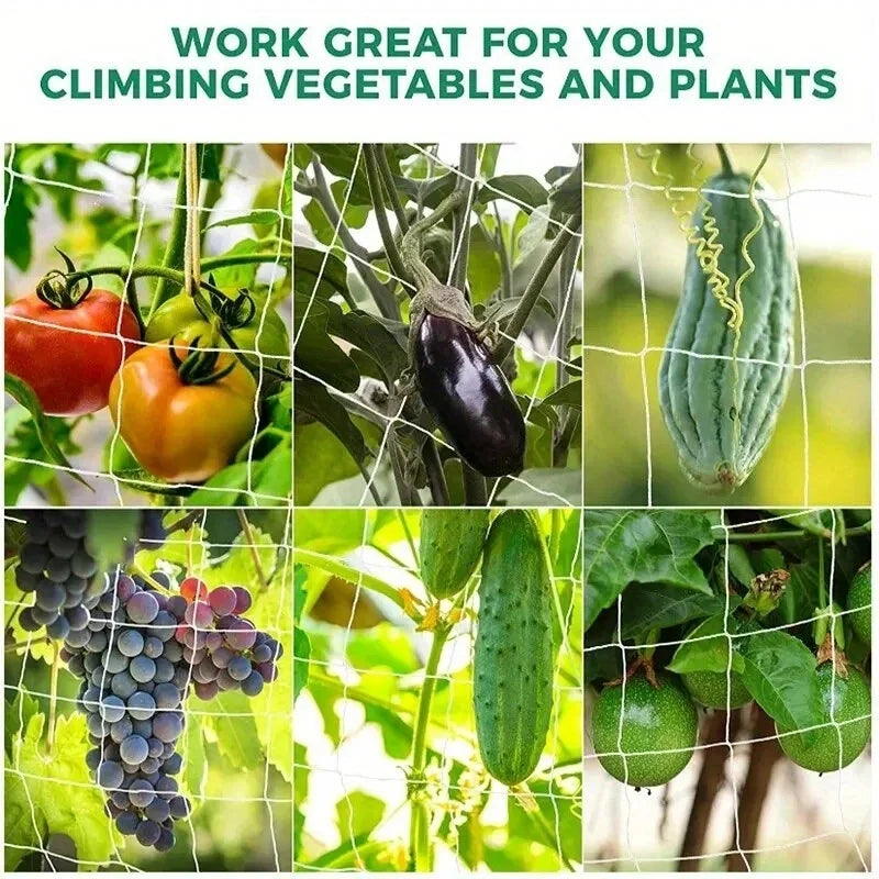 Garden Plant Trellis Netting Garden Square Mesh Netting for Climbing Plants Outdoor, Fruits, Vegetables, Vines, Grow Tents