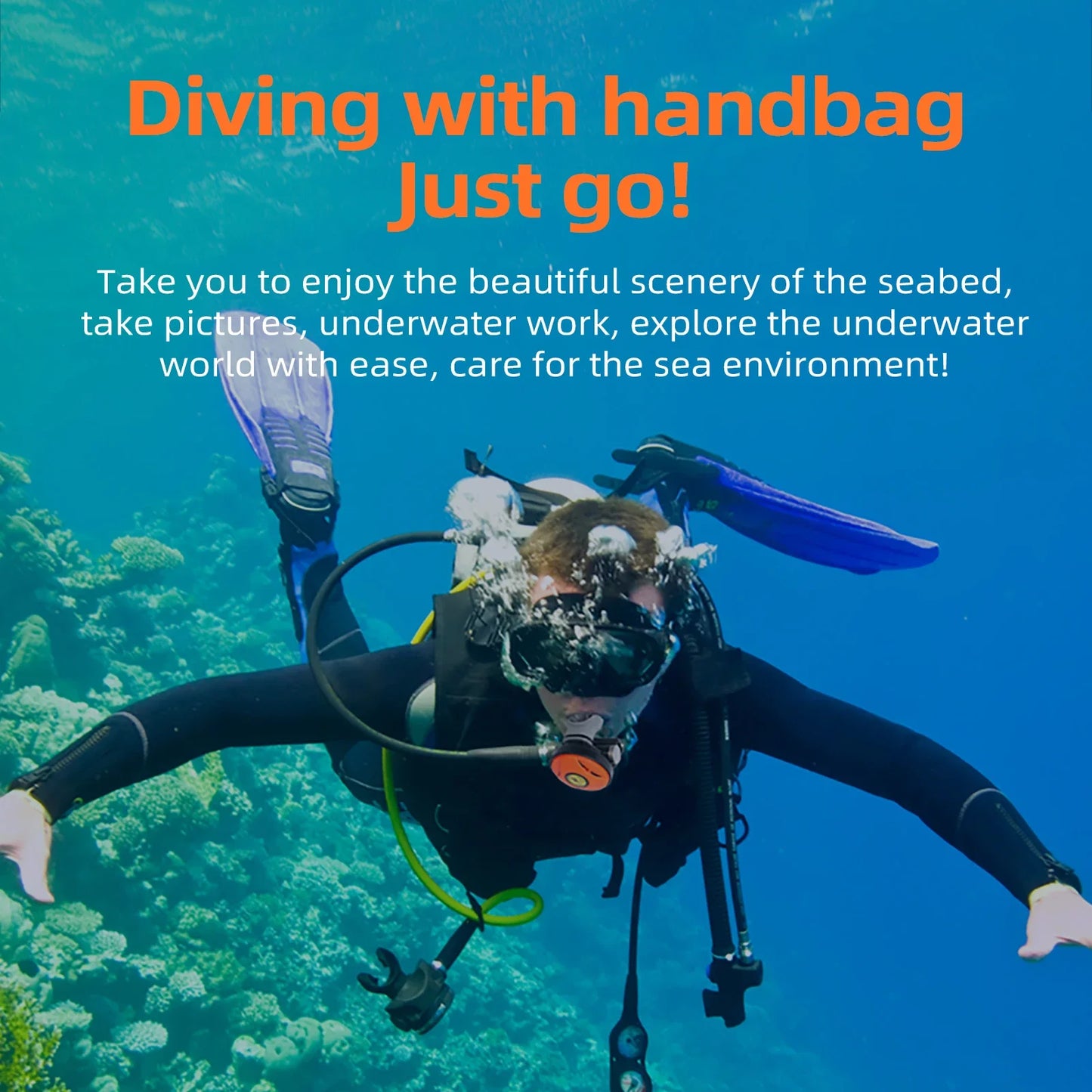 TUXING Scuba Diving Snorkel Equipment Diving Mobile Ventilator Tankless Waterproof Rechargeable Underwater Time 3.5-5H Depth 10m