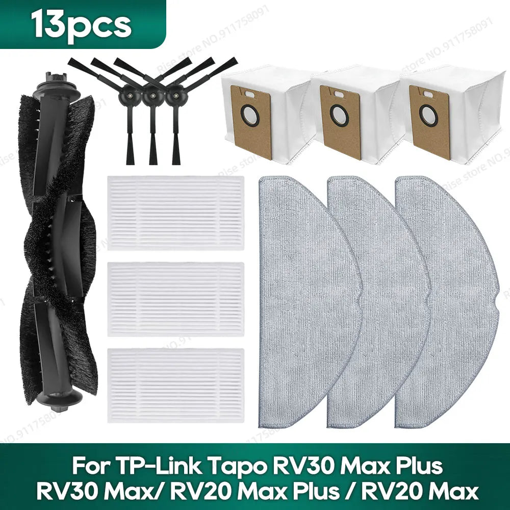 Compatible for TP-Link Tapo RV30 Max Plus/ RV30 Max/ RV20 Max Plus / RV20 Max Accessories Hepa Filter Mop Side Brush Parts