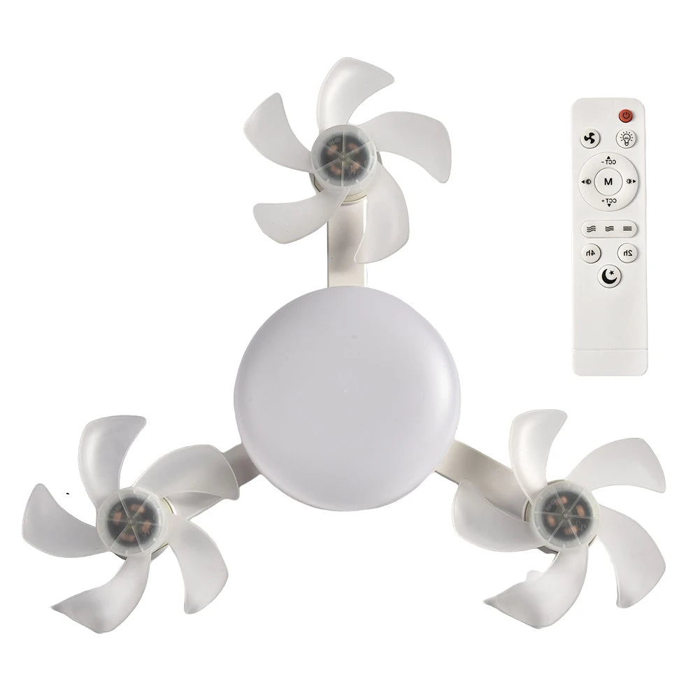 Universal Dimming Drone Fan with LED Light Remote Control Silent Ceiling Drone Fan 3 Gears for Dining Room Bedroom Living Room