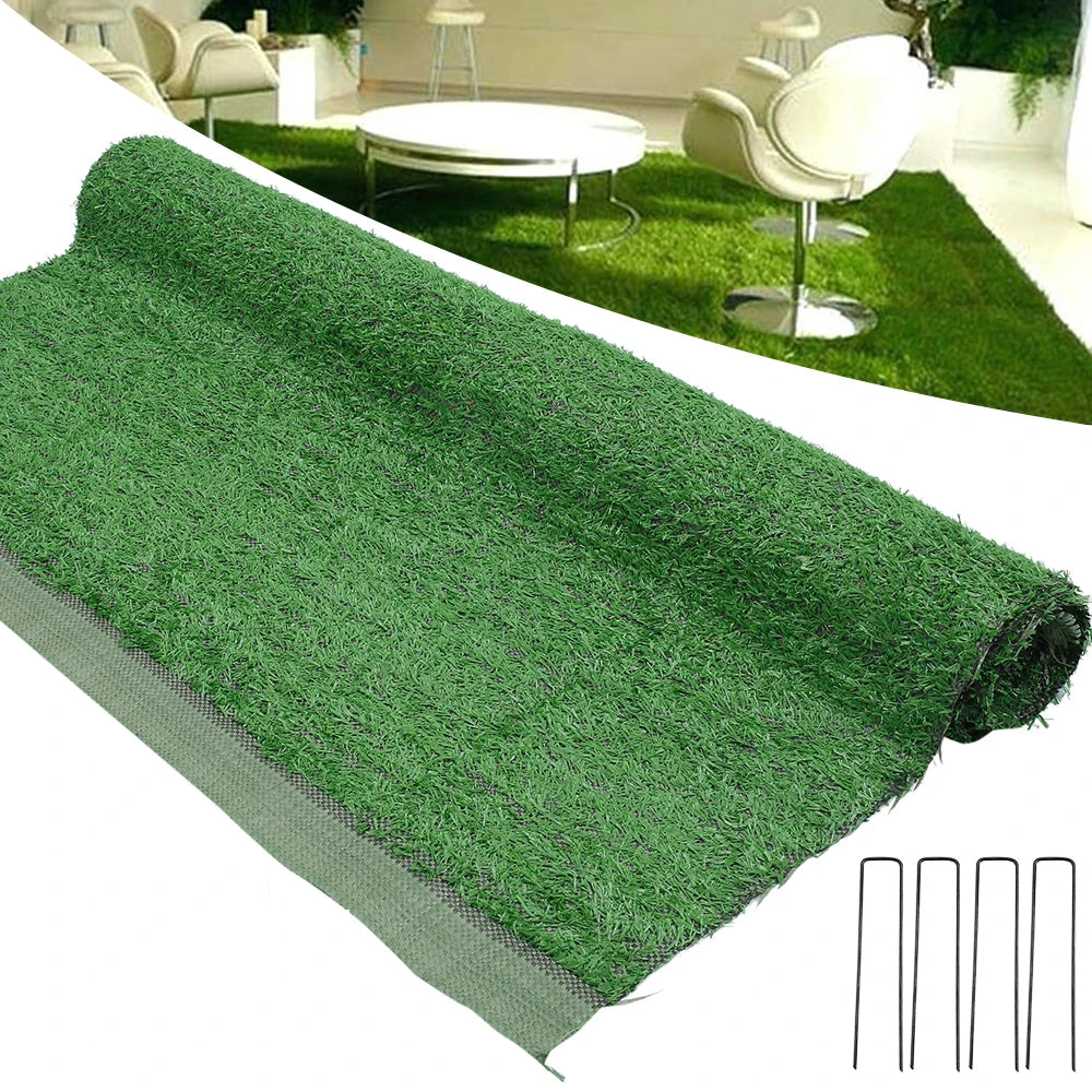 Artificial Turf Grass 1cm Grass Height High Density Realistic Carpet Synthetic Lawn Rug Garden Decor Natural False Grass Rug