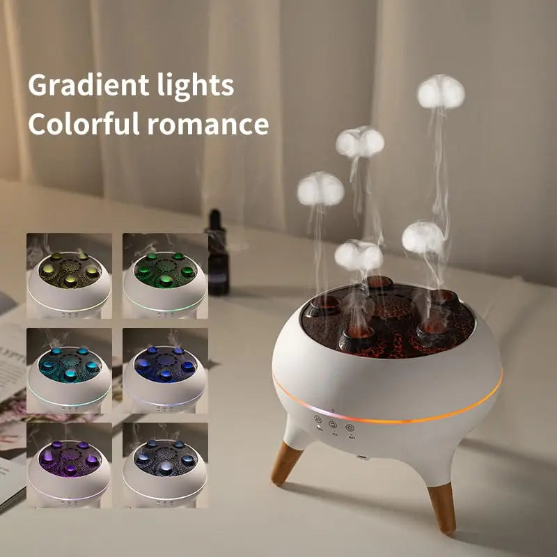 Dynamic Jellyfish Humidifier & Essential Oil Diffuser - 250ml Remote Control with 7 Color Night Lights | AlluCanFind