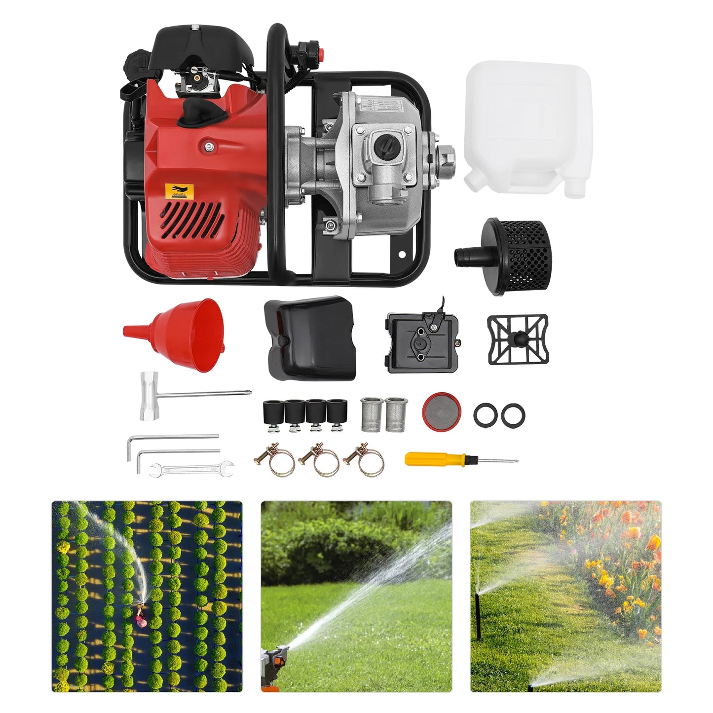 2 Stroke 43CC Gasoline Engine Water Pump Hand-pulled Startup 1.25KW Single Cylinder Floor Mounted