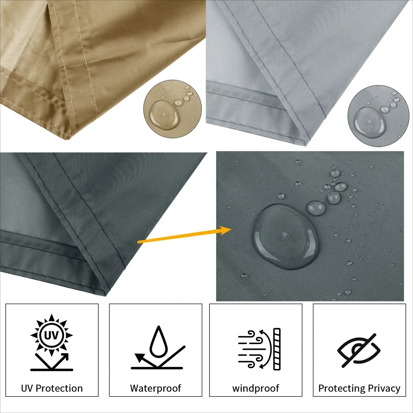 Balcony Privacy Screen Cover Fence Patio Waterproof Shade Cloth 70% UV Protection Shield Deck Shade Sail Garden Porch Pool Decor