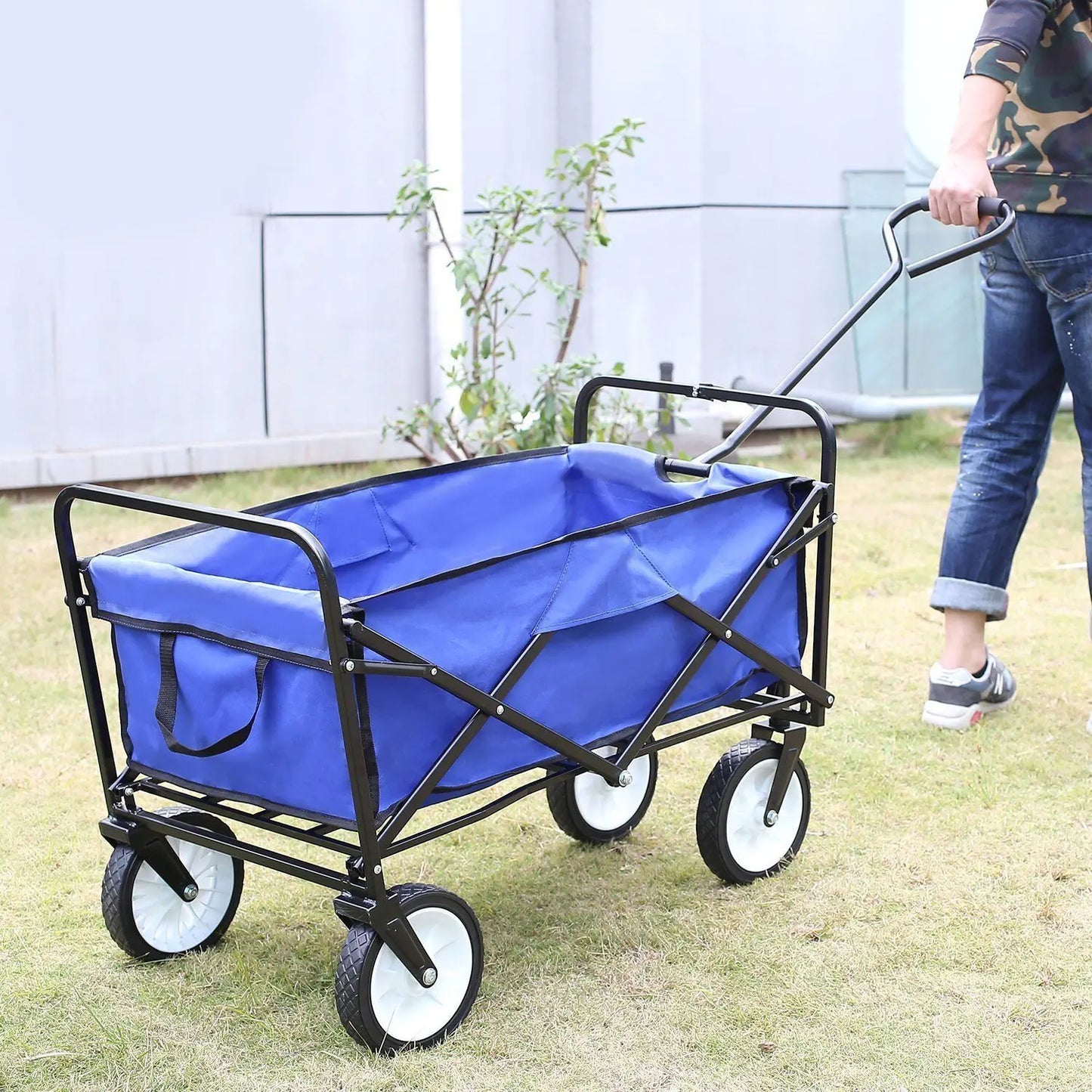Collapsible Wagon Cart Beach Folding Utility Heavy Duty Camping Grocery Trolley Hand Garden Cart Outdoor Camping