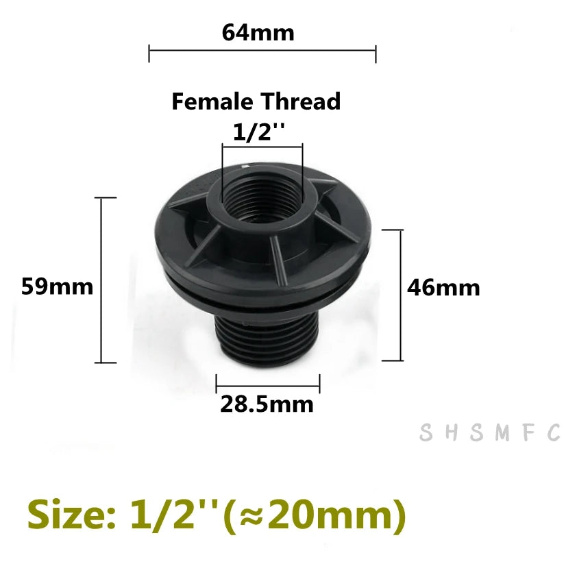 1~8PCS 1/2, 3/4, 1 Inch UPVC Double Female Thread Water Tank Joints Garden Irrigation Accessories Fish Tank Connector