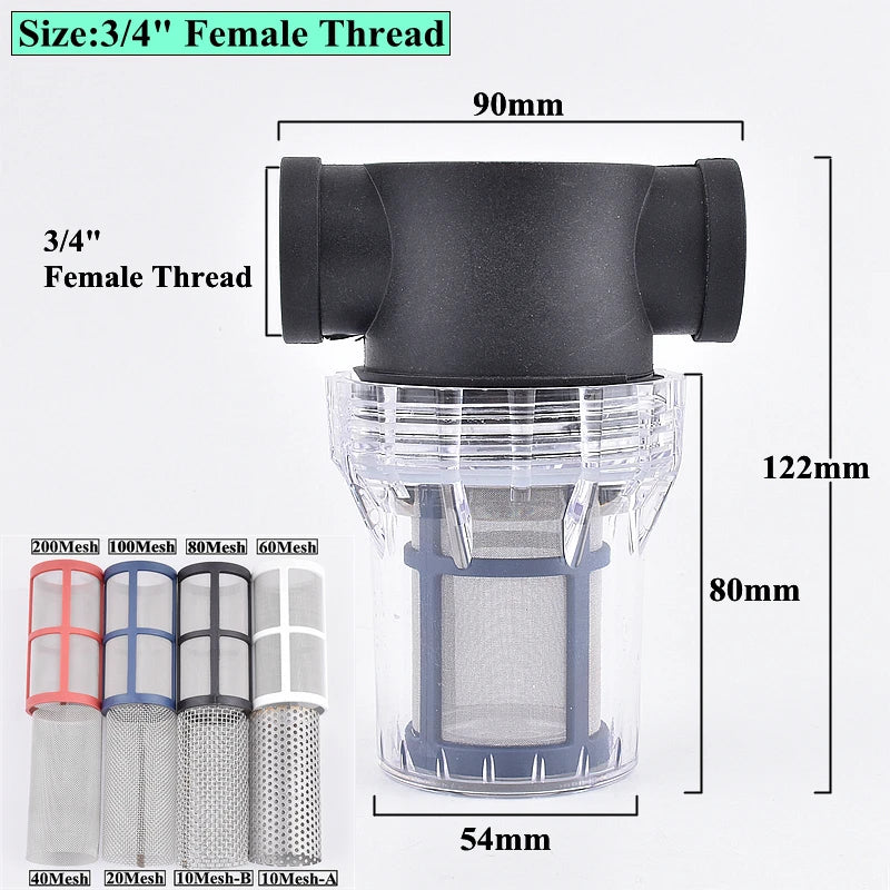 1/2" 3/4" 1" Garden Watering Hose Filter Agricultural Irrigation Strainer Aquarium Fish Tank Water Pump Pipe Impurity Filtration