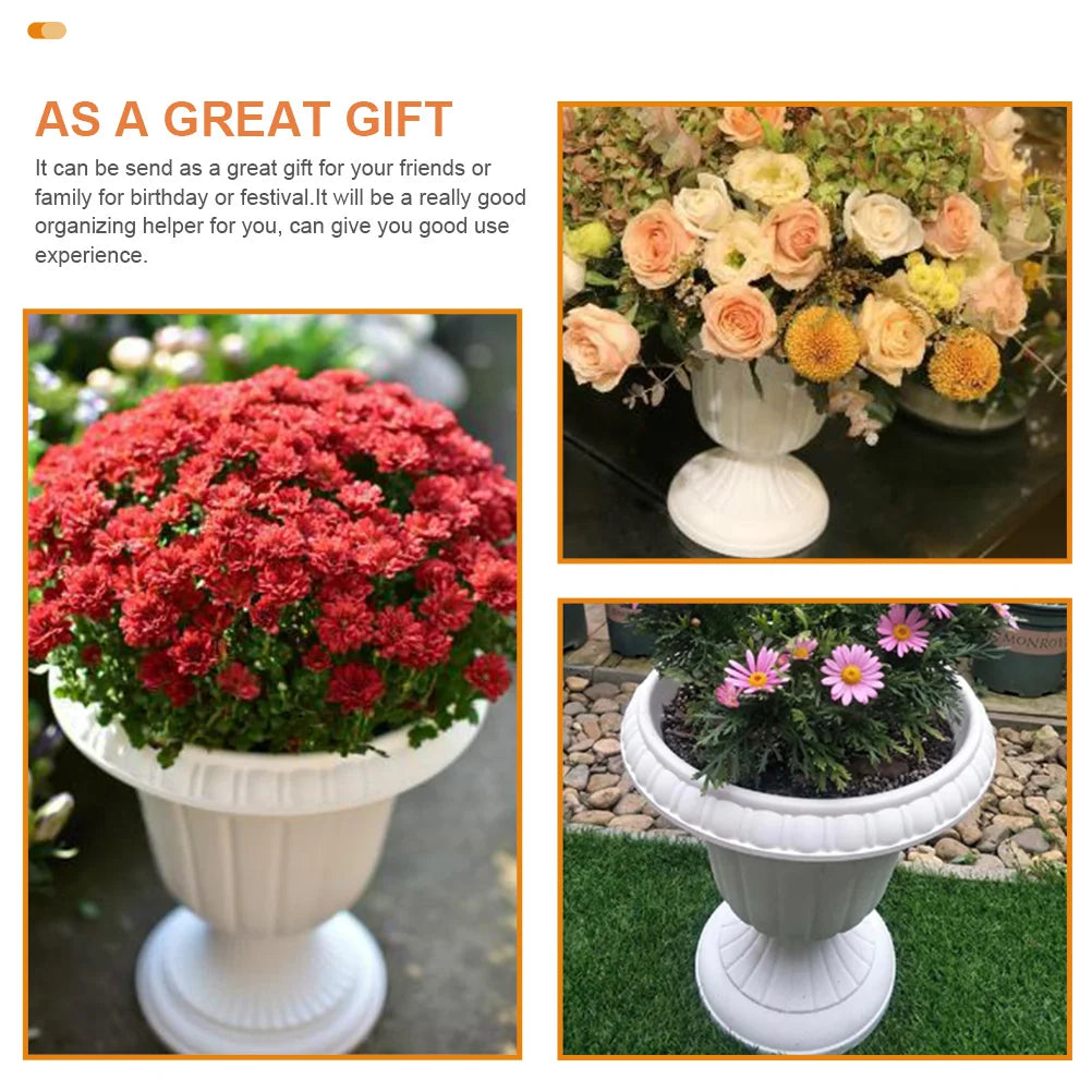 Durable Plastic Roman Column Planter Decorative Flower Pot Balcony Planter Home Decor Planters Garden Supplies Household Flower