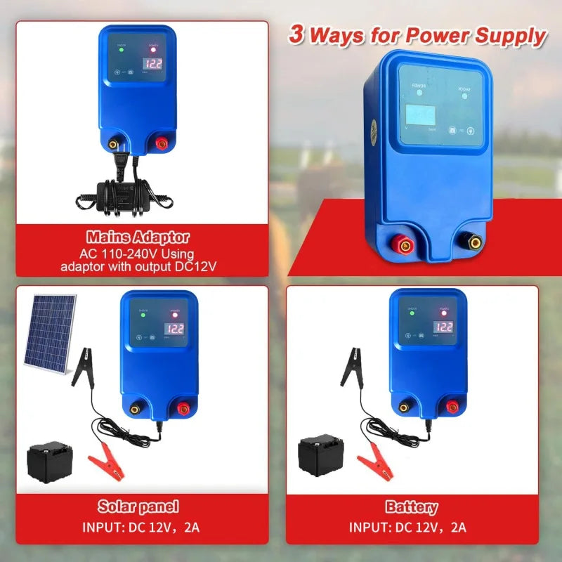 Electric Fence Energizer 1.5J 10KM Fence Charger OEM Portable Farm Controller Ac Electric Fence Energizers