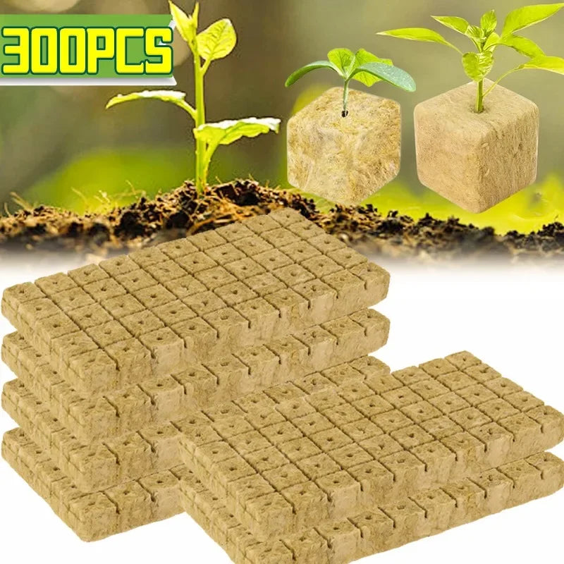 Sponge Block Starter Plug Rock Wool Grow Cubes Seedling Starter Plant Cube Hydroponic Media Plug Greenhouse Garden Nursery Pots