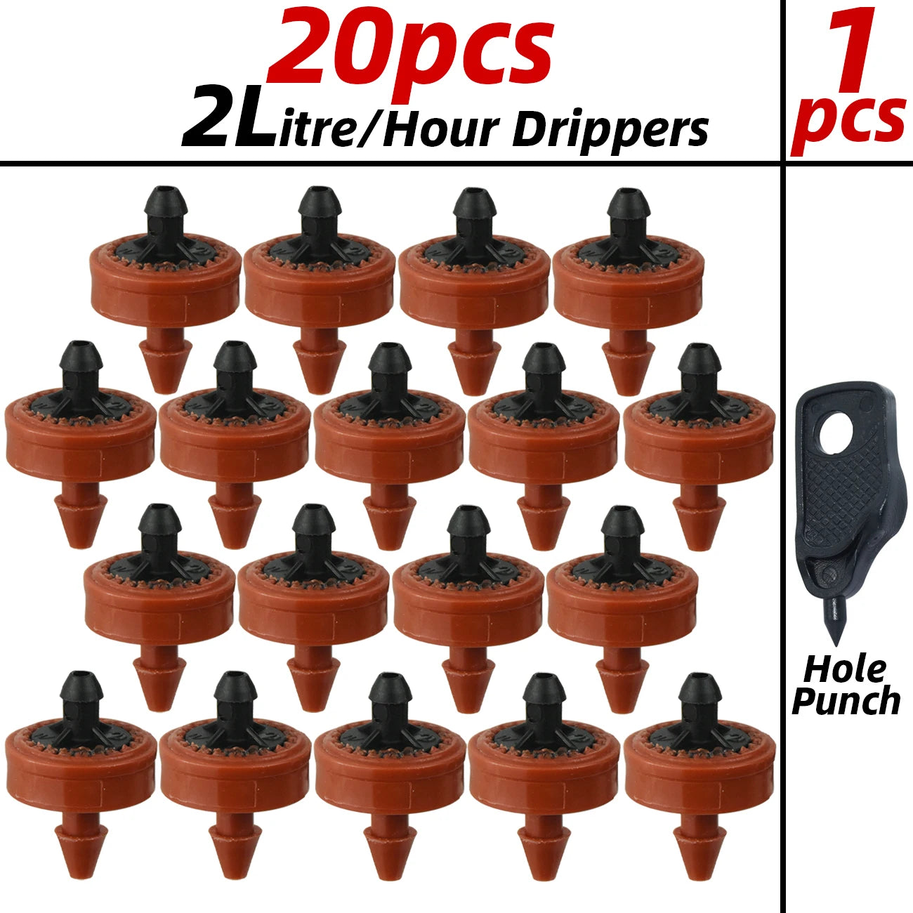 20-200pcs 2L 4L 8L 1/4'' Garden Drip Irrigation Dripper Automatic Steady Flow Water Saving Dropper  Nozzle for Greenhouse Bonsai