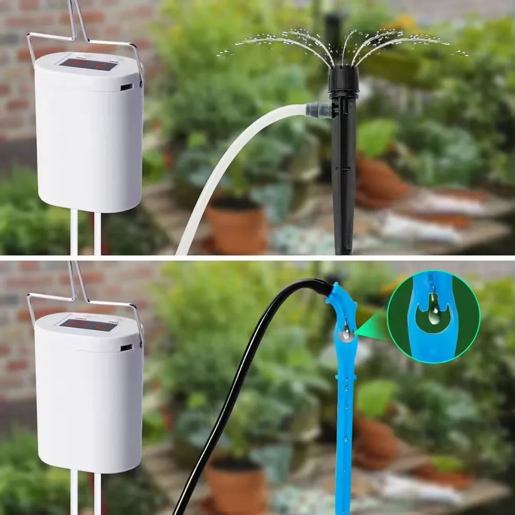 Automatic Plant Flower Watering Pump Home Sprinkler Drip Irrigation Device 4/8/16 Heads Pump Timer System Kit Garden Tool