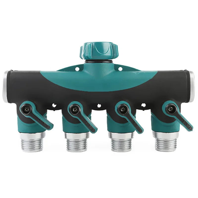 1-2-4 Way Heavy Duty Garden Hose Splitter Faucet Splitter, Outdoor Faucet Splitter Adapter for Water Hose, Water Spigot Splitter