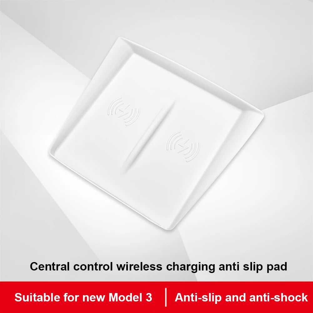 Wireless Charger Pad Silicone Mobile Phone Non-Slip Mat Scratch-Resistant Anti-Slip Charger Pad Cover for Tesla Model 3 Highland