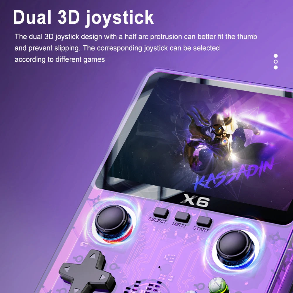 X6 Portable Handheld Game Console - 3.5 Inch IPS Screen, 8000 Games, 2 Player Support | AlluCanFind