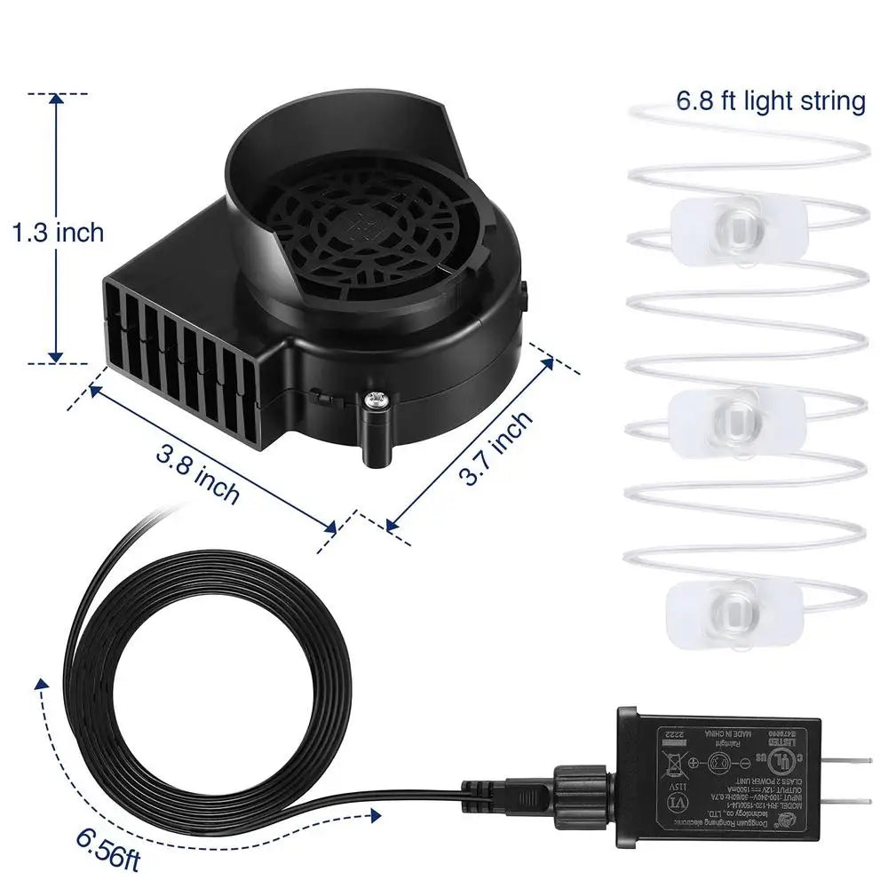 Inflatable Air Blower Portable Mini Air Blower With LED Light String Replacement Blower Fan for Halloween Xtmas Garden Decor