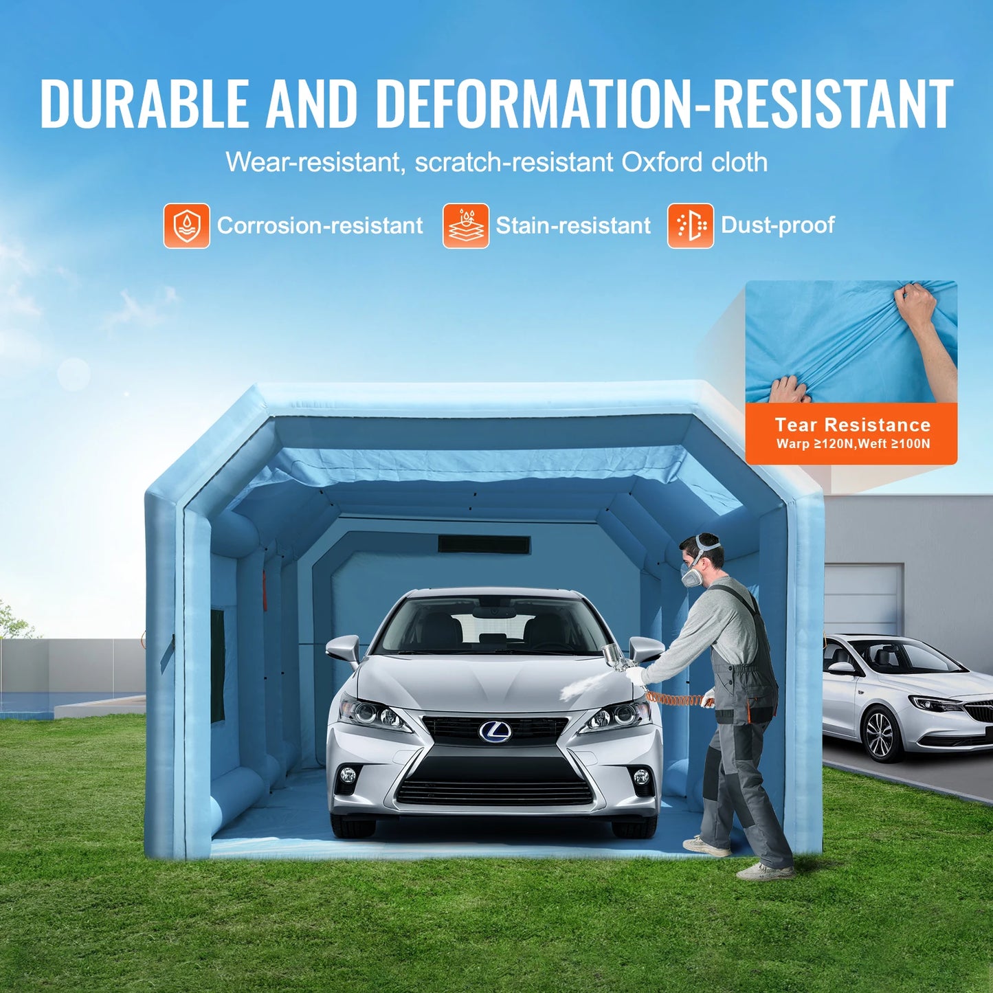 VEVOR Inflatable Paint Booth Inflatable Spray Booth with Powerful Blowers and Air Filter System Portable Car Paint Booth