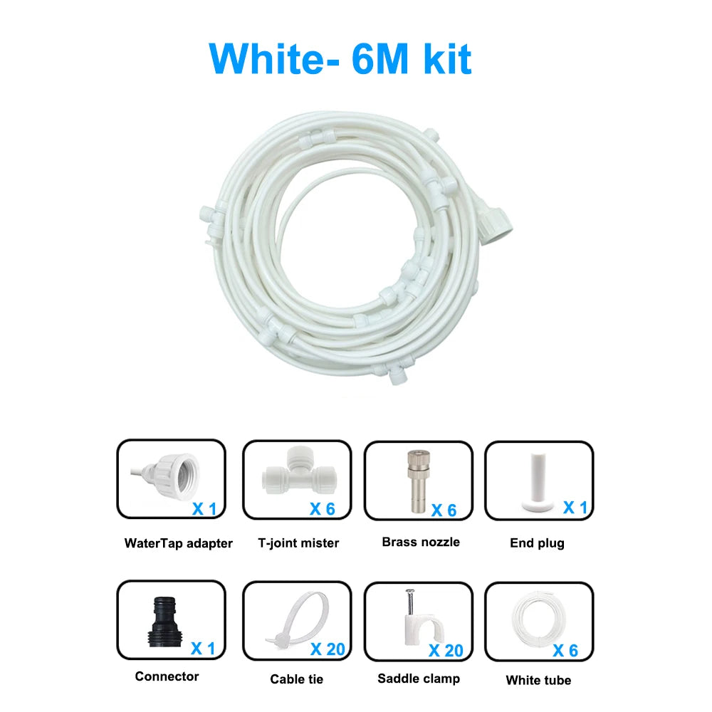 6/9/12/15/18m Outdoor Cooling Patio Misting System Fan Cooler Water Mist Gardenhouse Spray Hot fog misting system