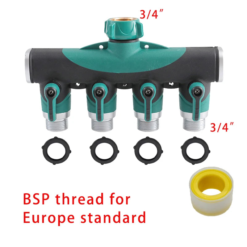 1-2-4 Way Heavy Duty Garden Hose Splitter Faucet Splitter, Outdoor Faucet Splitter Adapter for Water Hose, Water Spigot Splitter