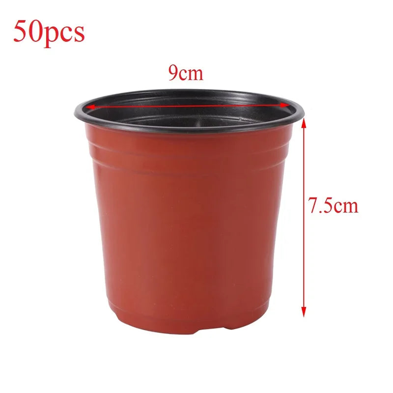 20pcs/50pcs Garden Planter Nursery Plant Grow Pots Cup For Flower Plastic Pot Gardening Tools Home  Grow Pots Wholesale SW2