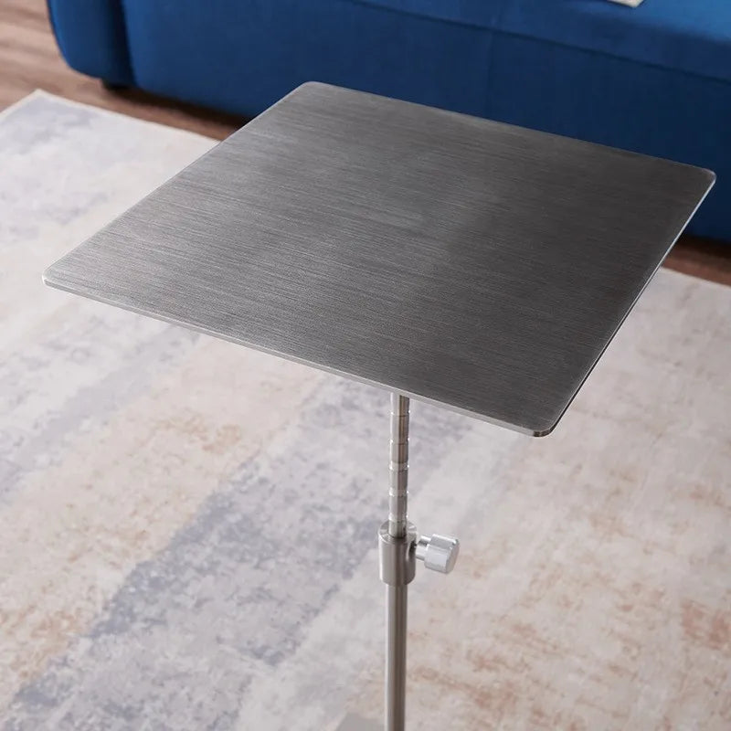 Stainless Steel Lifting Coffee Table Square Or Circular Diameter 30-35 50 Mobile Sofa Side Table Light Luxury Metal Tall Table
