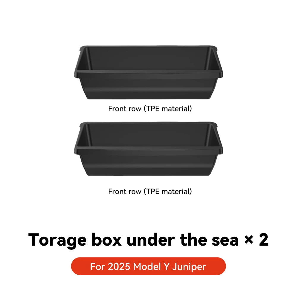 YZ For Tesla Model Y Juniper 2025 Under Seat TPE Hidden Storage Box Drawer Car Organizer Accessories For Tesla Car Accessories