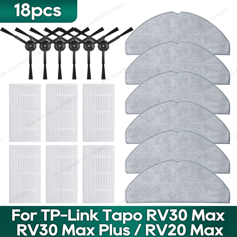 Compatible for TP-Link Tapo RV30 Max Plus/ RV30 Max/ RV20 Max Plus / RV20 Max Accessories Hepa Filter Mop Side Brush Parts