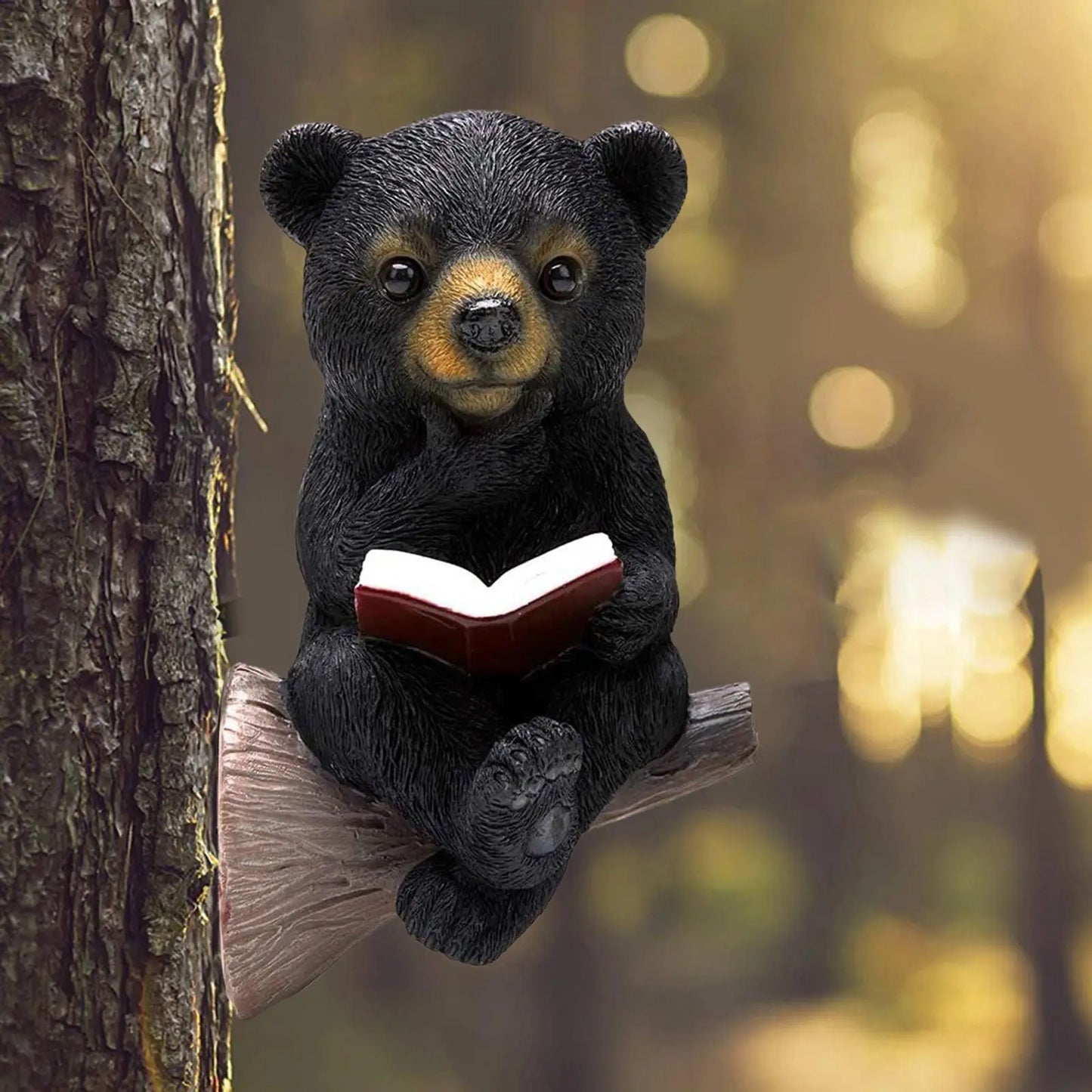 Garden Black Bear Decor Funny Statue for Walkway Housewarming Outdoor