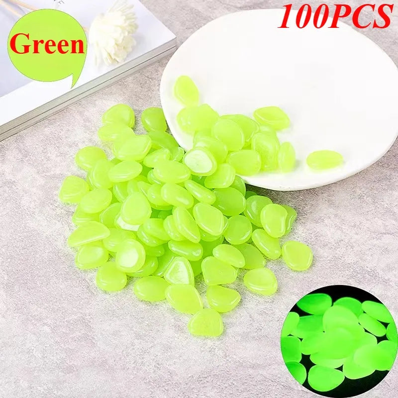 1cm small artificial luminous stone vase decorated with potted plants, fluorescent fish tank for landscaping, pebbles