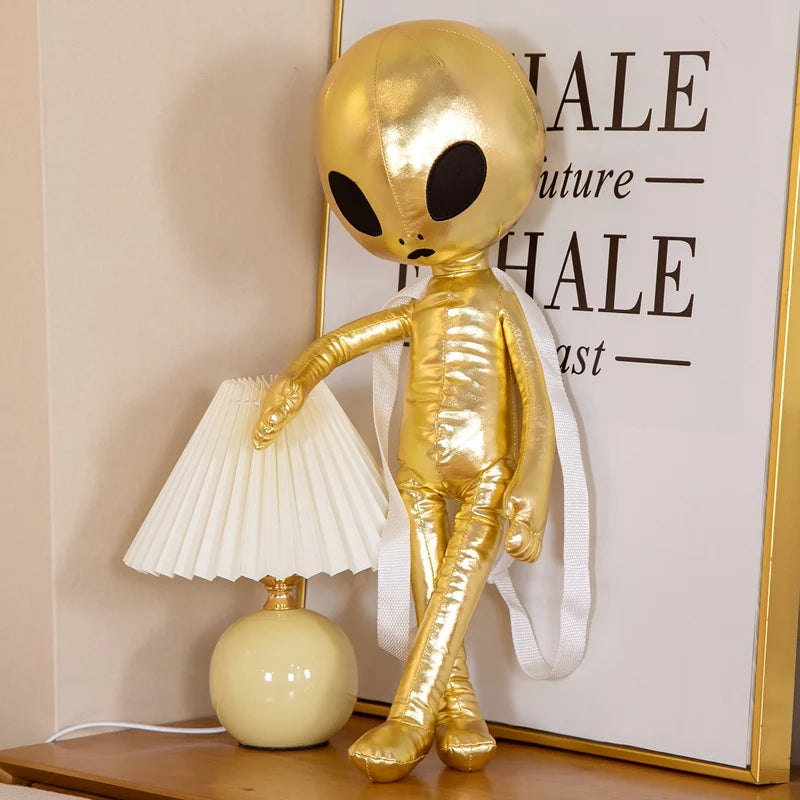 60cm Alien Plush Backpack for Kids, Soft Stuffed ET Toy Bag, Cute PU Doll, Creative Gift for Children | AlluCanFind