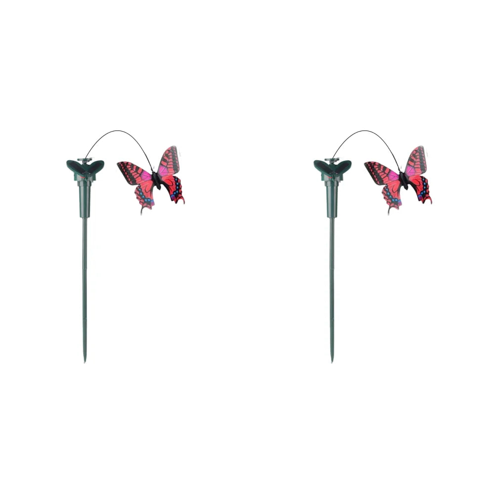 5-1PC Solar Powered Flying Wobble Butterfly Bird Garden Animal Fluttering Butterfly Dancing Ornaments Outdoor Decor Lawn Decor