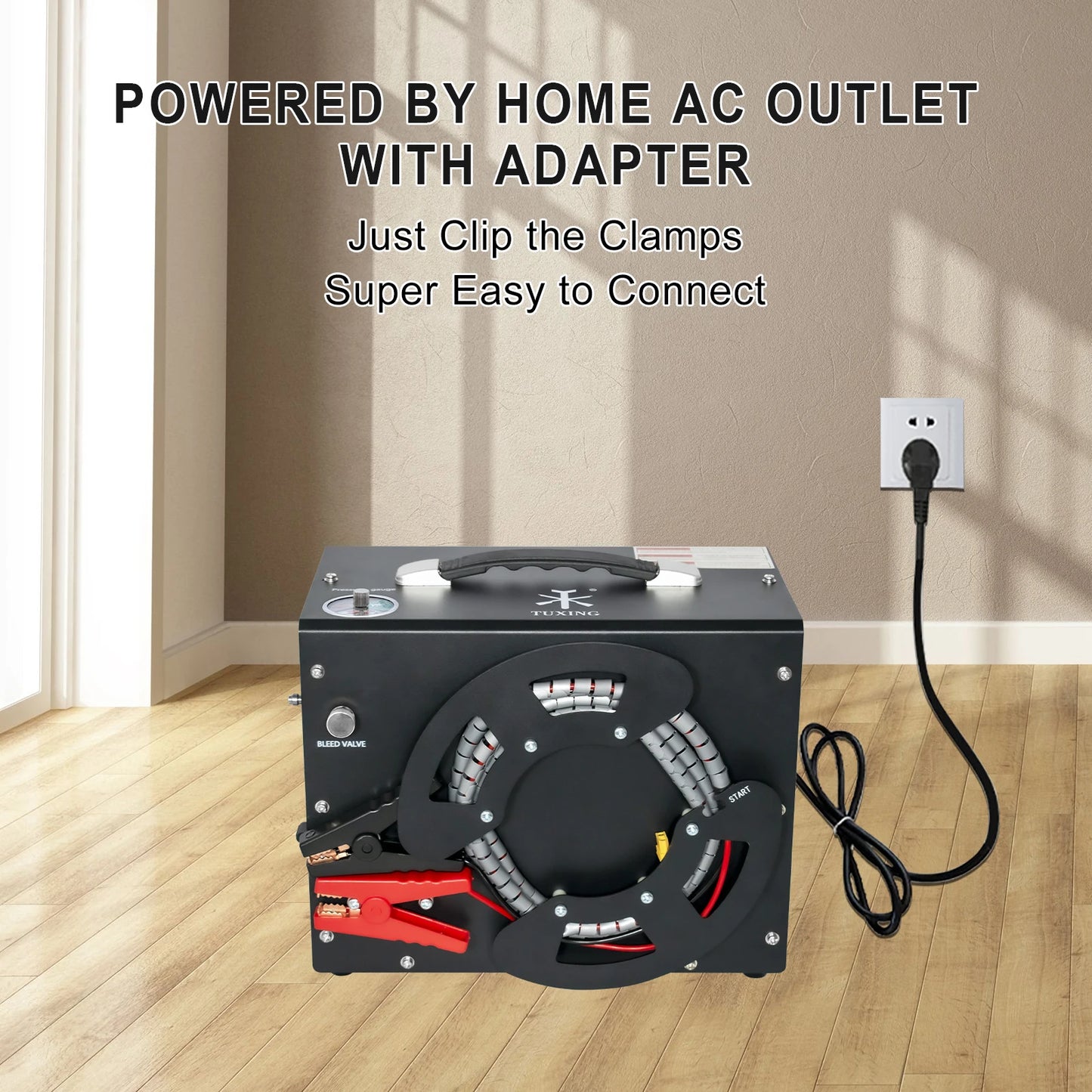 TUXING TXES062 300Bar PCP Air Compressor w/ 12V Adapter