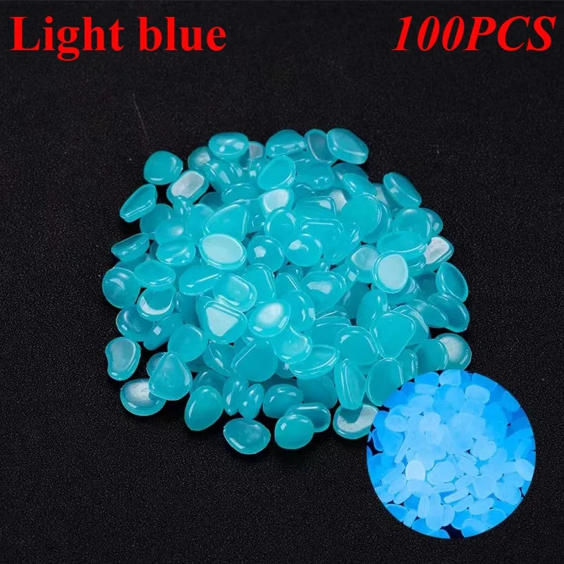 1cm small artificial luminous stone vase decorated with potted plants, fluorescent fish tank for landscaping, pebbles
