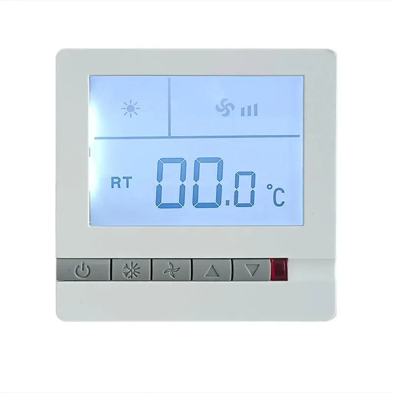 Air Conditioning Panel Switch Digital Thermostat Cooling Heating Ventilation Function Hotel Temperature Controller Thermostat