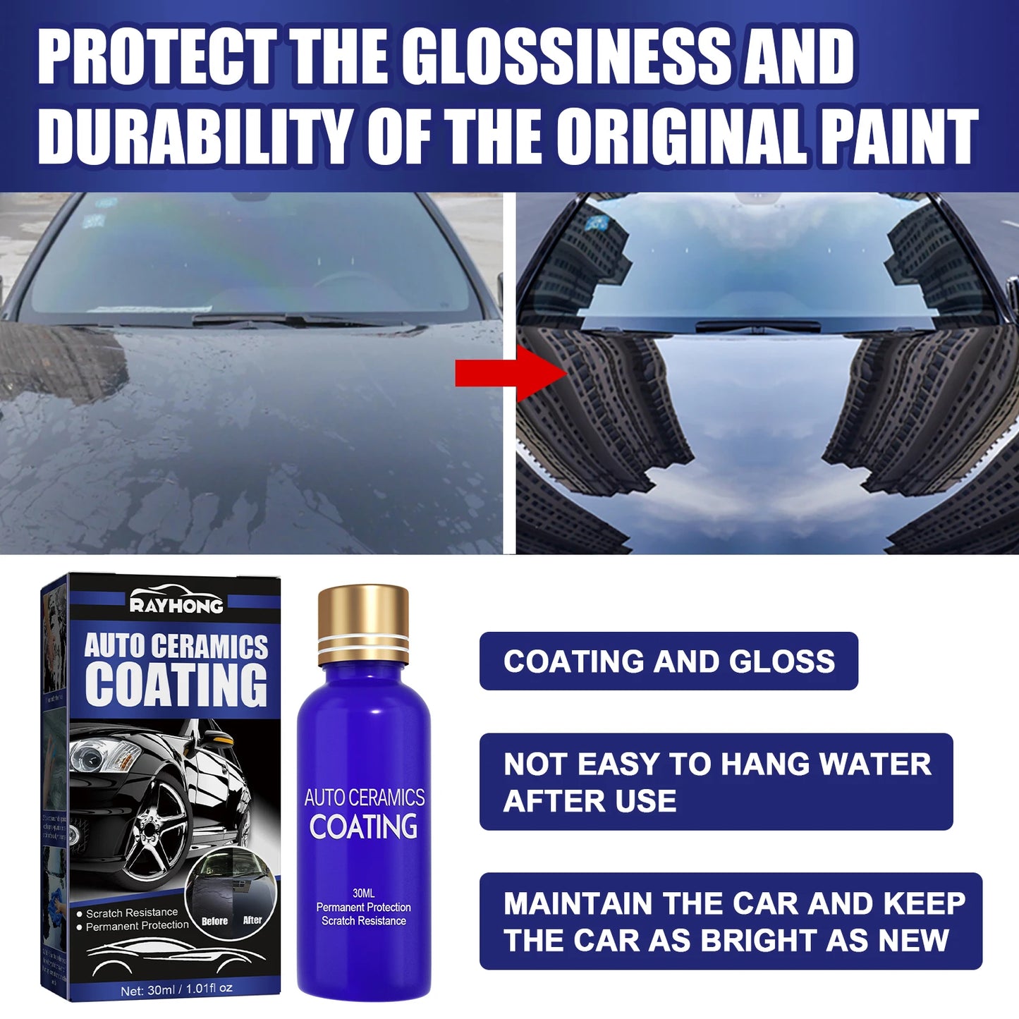 Hydrophobic Polish Coating Agent with Sponge Car Repairing Spray Dustp