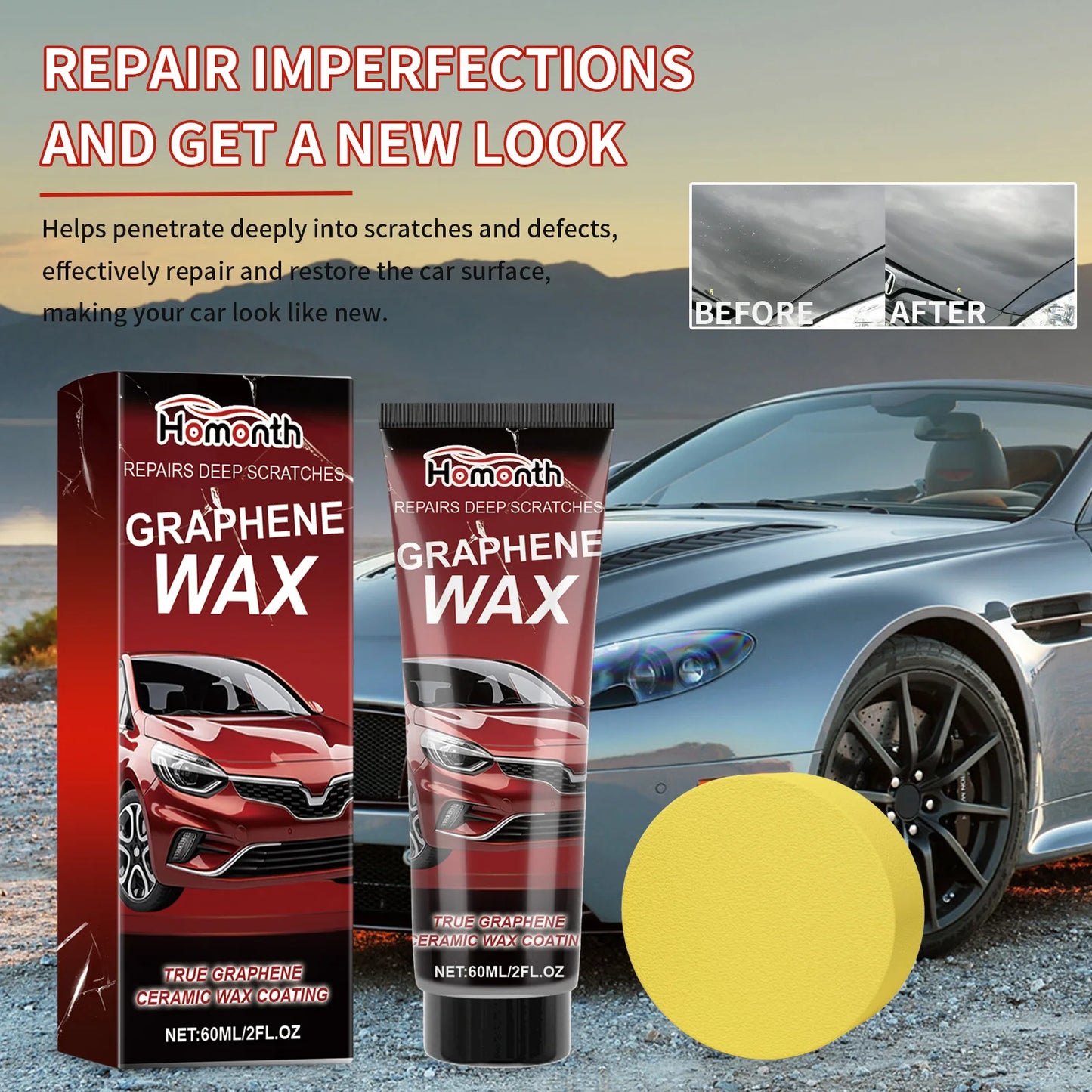 Graphene Car Scratch Remover & Repair Polish Wax - Enhance Shine & Protection | AlluCanFind