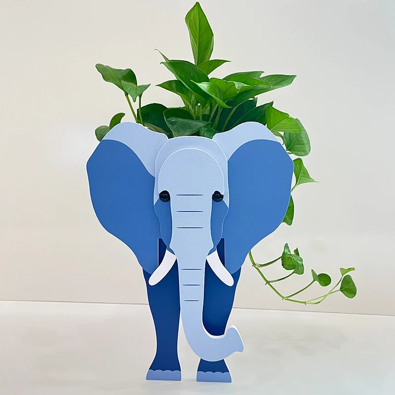 DIY Dog Planter Garden Flower Pot Pomeranian Husky Horse Sheep Elephant Bear Vase Pots Animal PVC FlowerPots Garden Home Decor