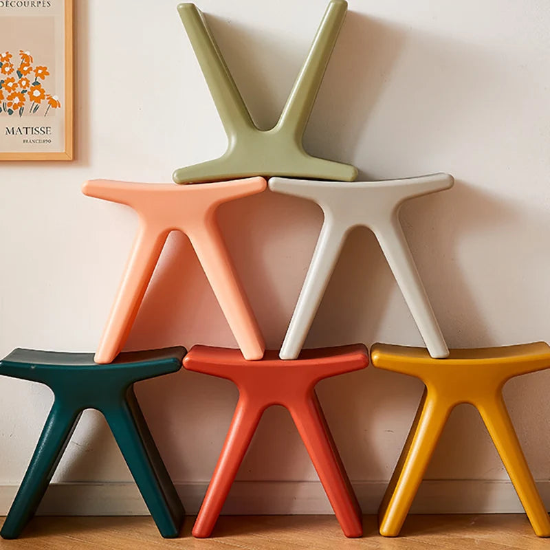 Wuli Nordic Household Shoe Changing Stool Creative Small Bench Modern Minimalist Small Stool Low Stool Special-shaped Stool 2024