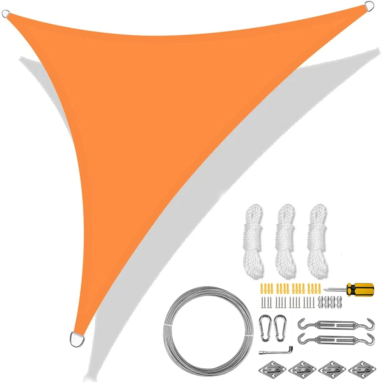 5/3.6/3/2M Triangle Shade Sail Waterproof Sunshade Sail Canopy 98%UV Block Awning with Free Rope for Garden Patio Pergola Gazebo