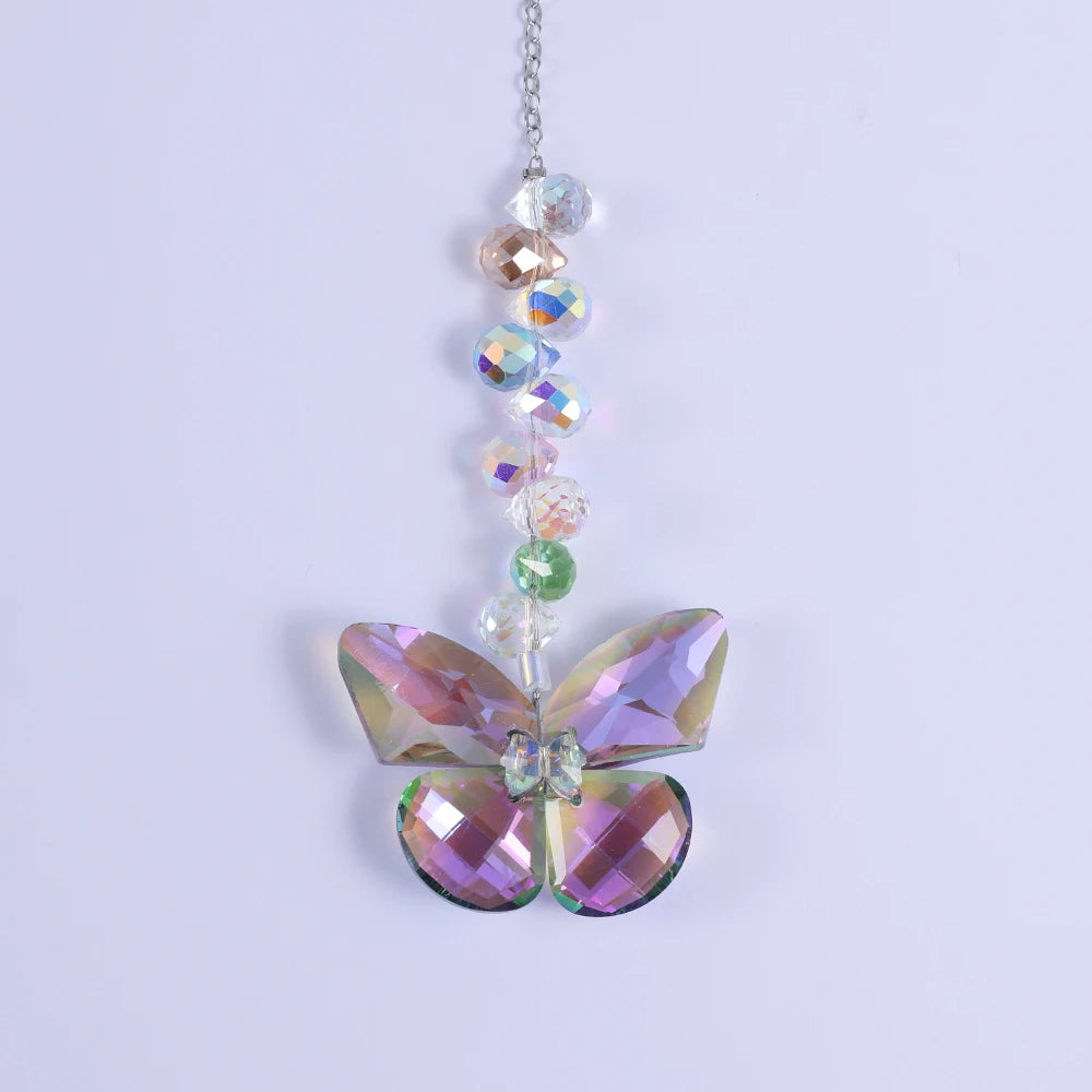 Crystal Butterfly Suncatchers for Window Hanging Ornaments, Rainbow Maker Sun Catchers Indoor Outdoor Patio Garden Decor Gifts