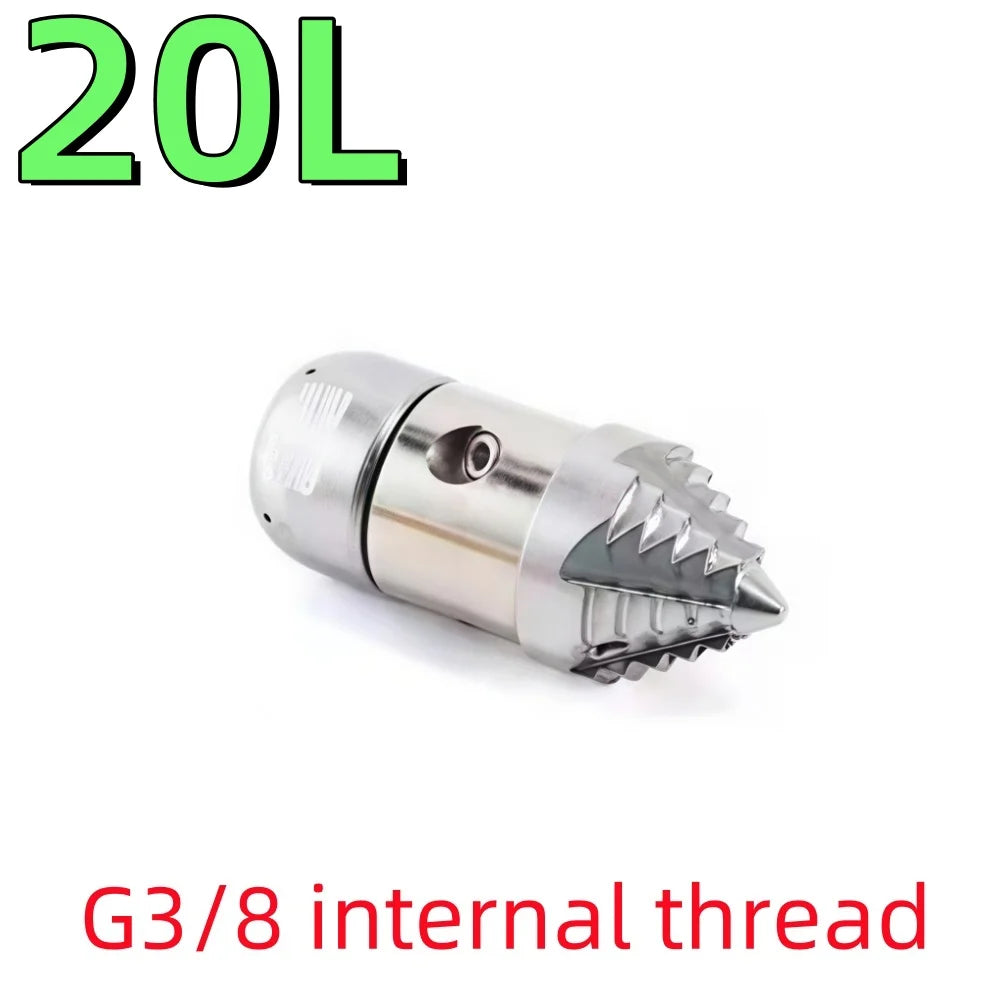 G3/8 Internal Thread Sewer Cleaning Nozzle Pipeline Dredging Tool High Pressure Cleaning Machine Nozzle Stainless steel Material
