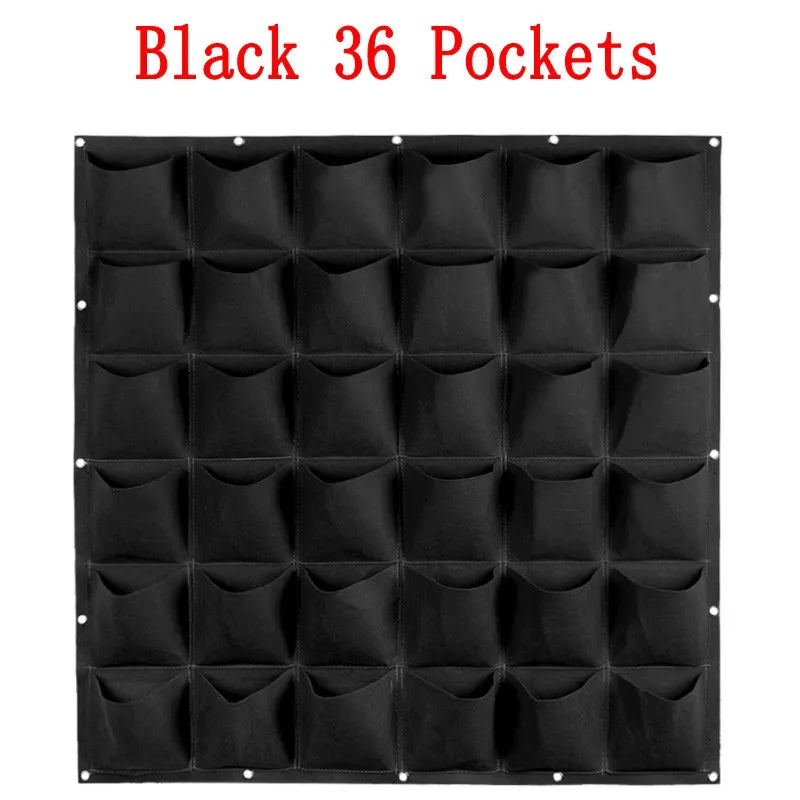 Black Green Wall Hanging Planting Bags Flower Pot Grow Bag Garden Planter Vertical Suculentas Plant Pot Home Decor Accessories