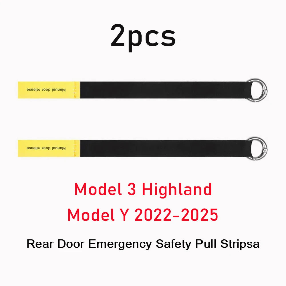 For Tesla Model 3 Highland Model Y 2024 2025 Rear Door Mechanical Switch Handle Emergency Puller Button Rope Car Accessories