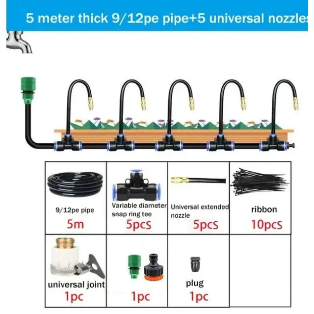 5-20M Universal Automatic Irrigation Sprinkler Kit Rotating Copper Nozzle Garden Balcony Atomization Sprinkler Watering Kits