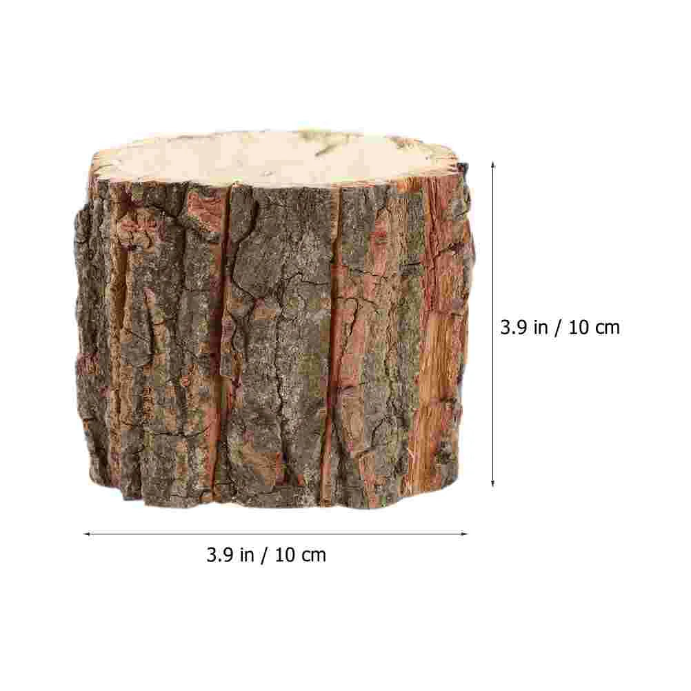 2 Pcs Flower Bucket Planter Log Holder Tree Stump Wood Decor Plant Pots Barrel Planter Garden Supplies Wooden Vase Rustic