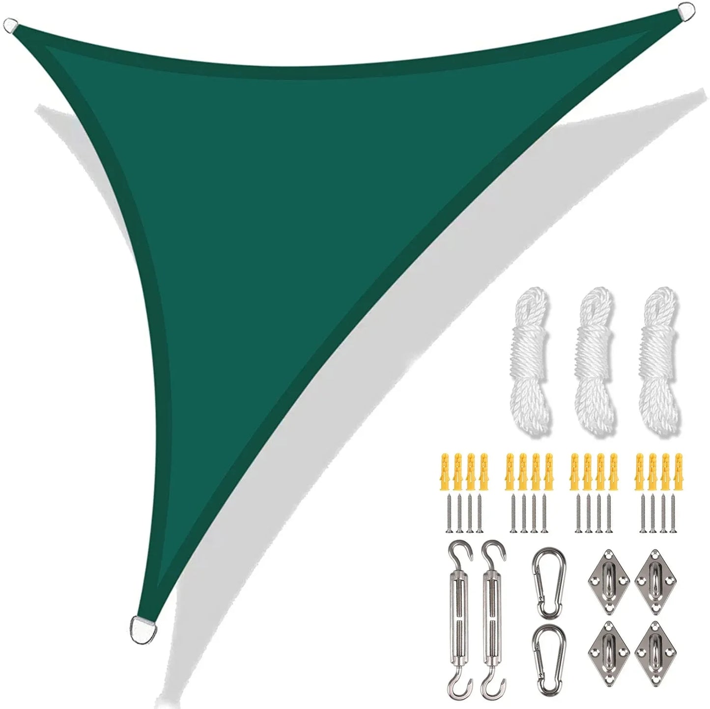 5/3.6/3/2M Triangle Shade Sail Waterproof Sunshade Sail Canopy 98%UV Block Awning with Free Rope for Garden Patio Pergola Gazebo