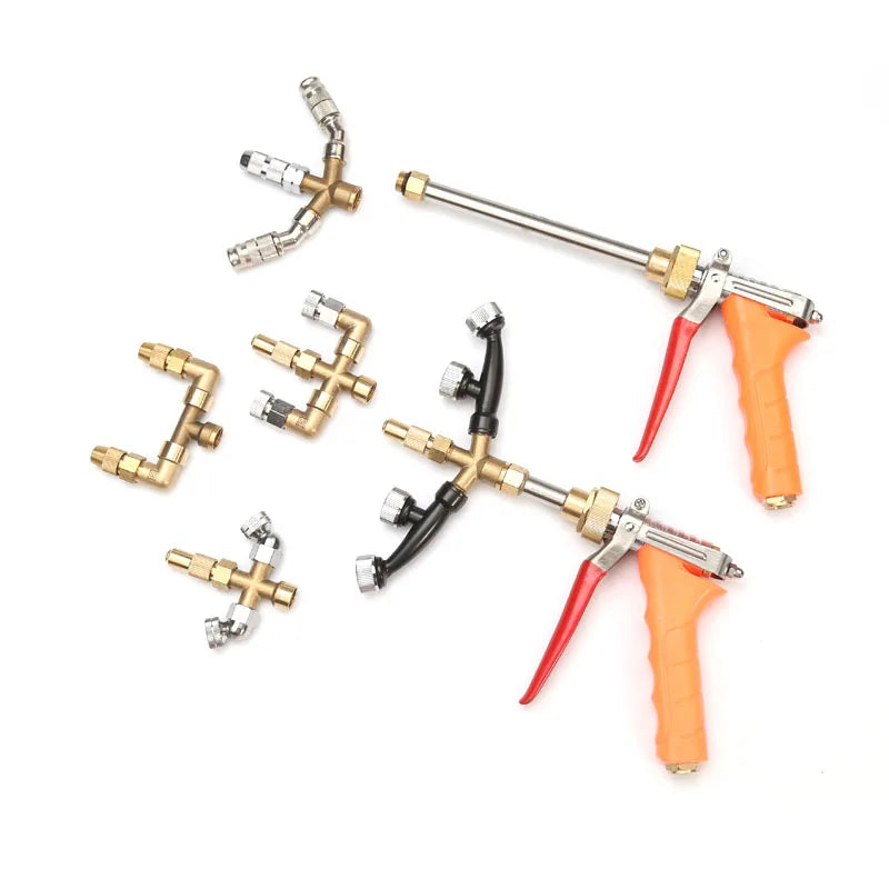 Fan Shaped High-pressure Spray Gun Large Area Combined Orchard Greenhouse Atomization Hand Pressure Sprinklers 1/4'' Adapter