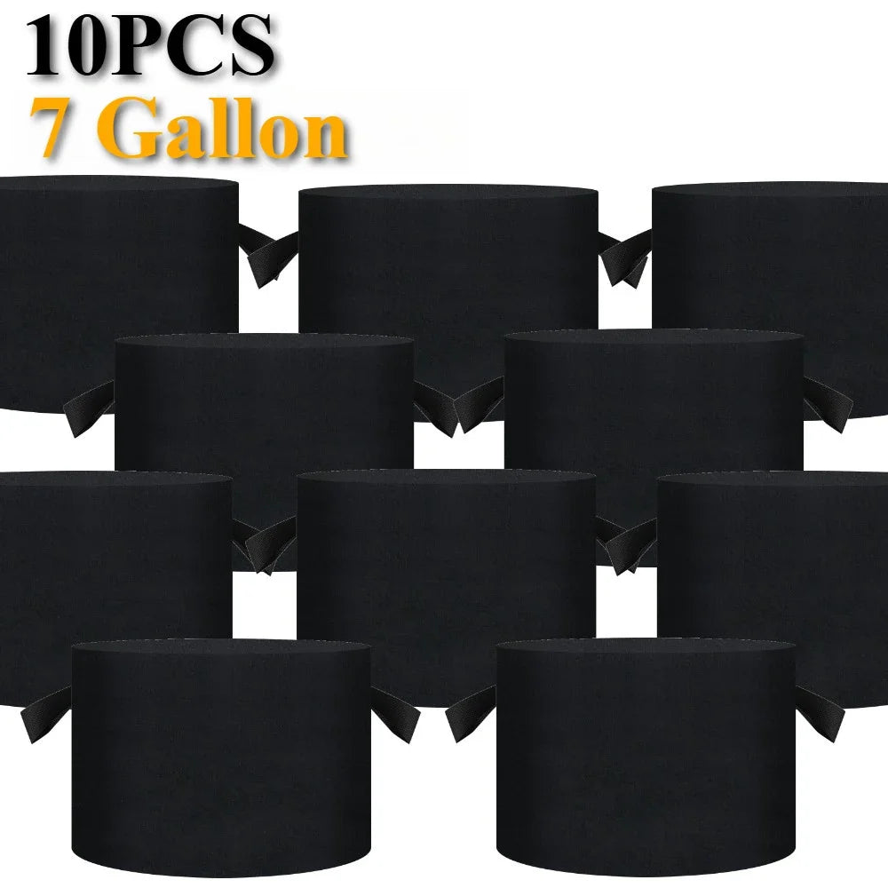 5-Pack 5Gallon Plant Grow Bags Heavy Duty Thickened Nonwoven Fabric Pots with Handles for Vegetable Flower Potato Garden Bags